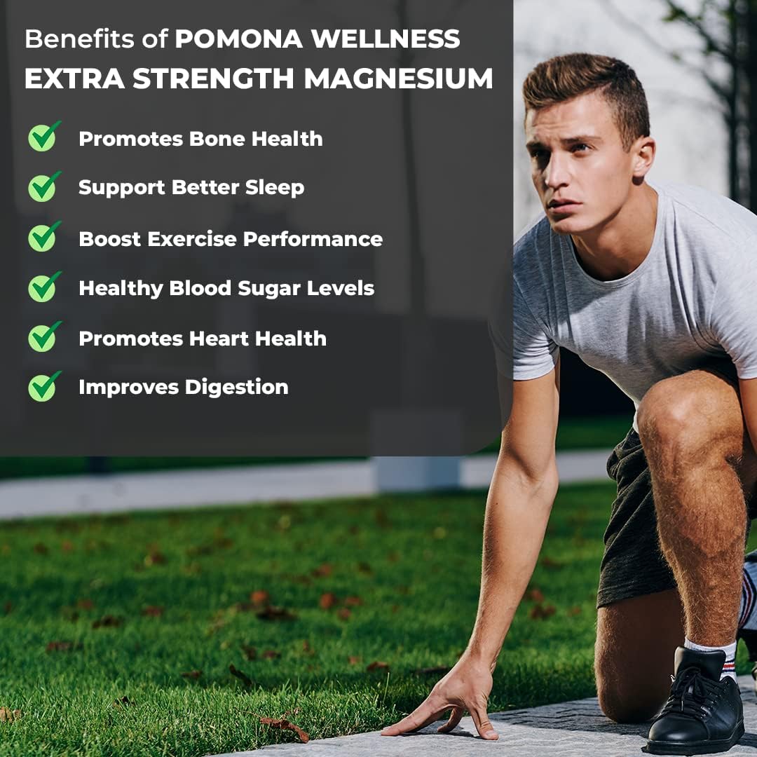 Extra Strength 500mg Magnesium Supplement for Healthy Bones, Sleep, Calm, Muscles, Teeth, Energy, Relaxation - Non-GMO, Vegan - 60 Capsules