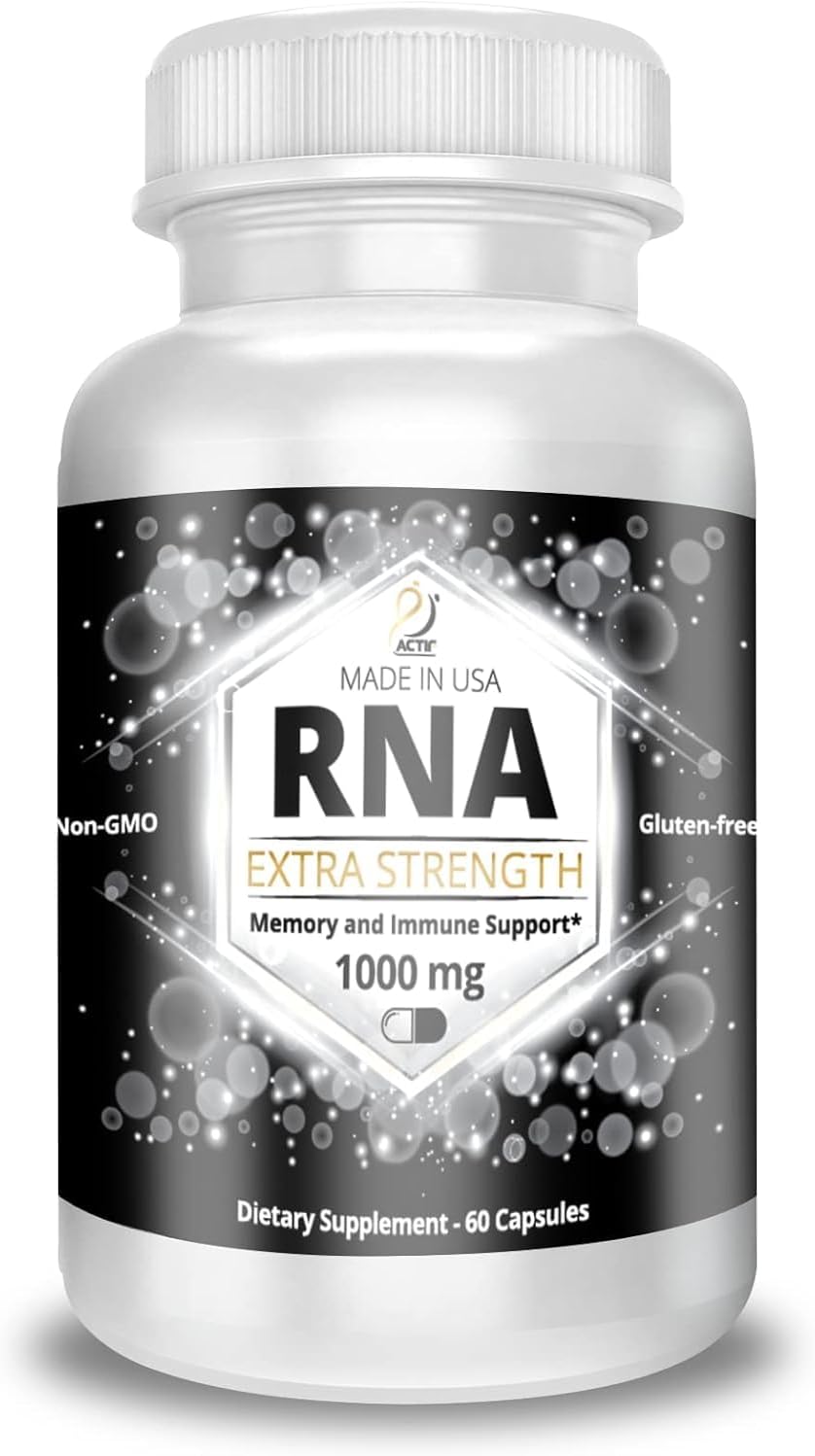 Extra Strength ACTIF RNA Supplement for Memory and Immune Support - 1000mg, 60 Capsules