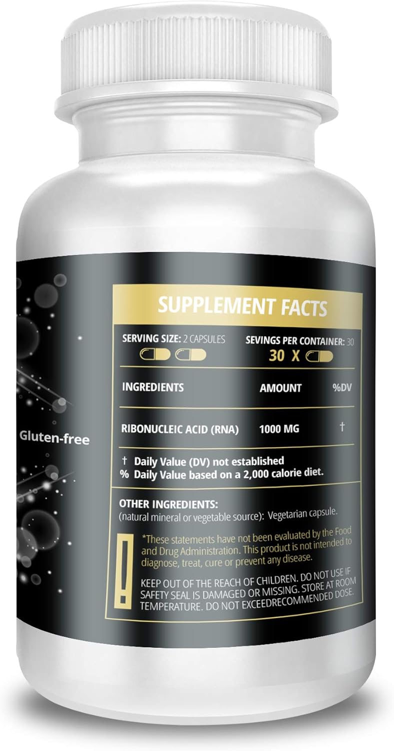 Extra Strength ACTIF RNA Supplement for Memory and Immune Support - 1000mg, 60 Capsules