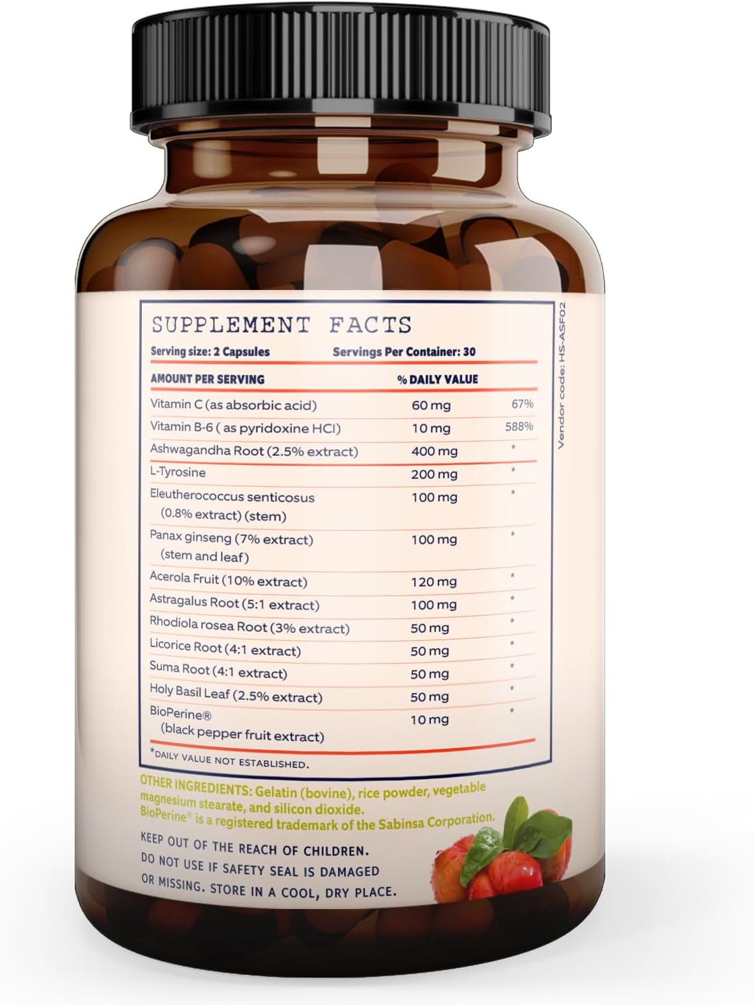 Extra Strength Adrenal Support & Cortisol Manager Supplement with Ashwagandha & Rhodiola Rosea - 60 Non GMO Pills for Energy & Brain Fog