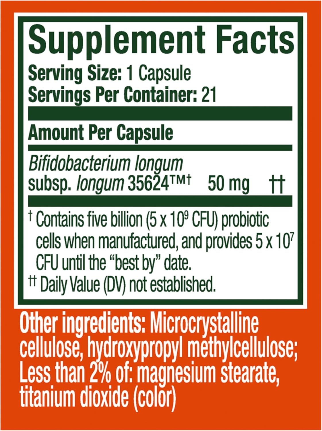 Extra Strength Align Probiotic Capsules for Women and Men, Doctor Recommended Brand, 5X More Good Bacteria, Supports Healthy Digestion, 21 Count