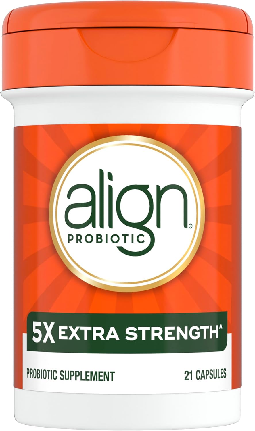 Extra Strength Align Probiotic Capsules for Women and Men, Doctor Recommended Brand, 5X More Good Bacteria, Supports Healthy Digestion, 21 Count