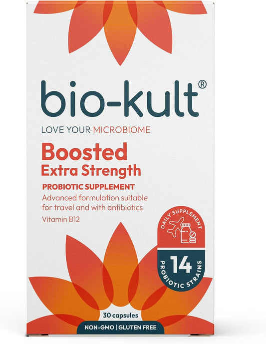 Extra Strength Bio-Kult Probiotic Supplement with Vitamin B12 for Gut Health and Immune System Support - 30 Capsules