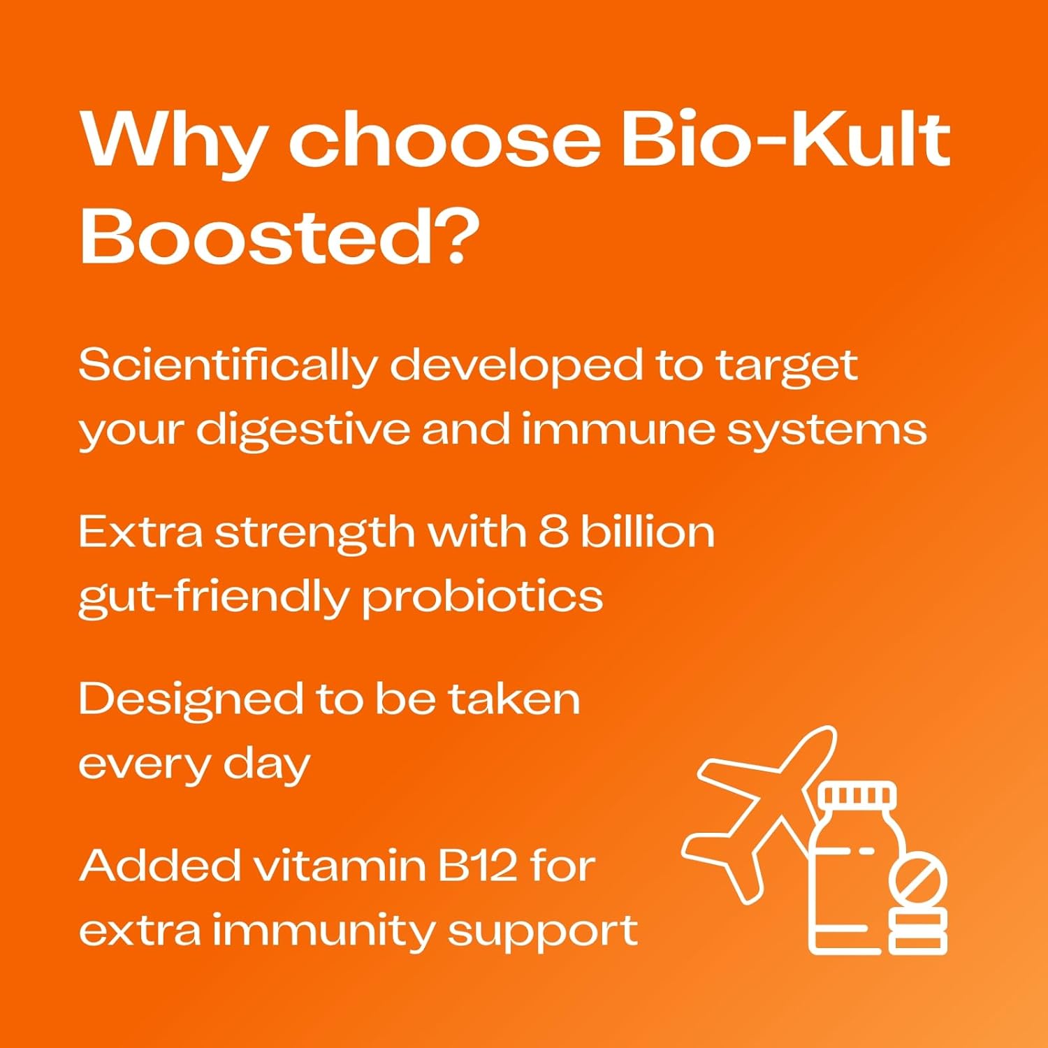 Extra Strength Bio-Kult Probiotic Supplement with Vitamin B12 for Gut Health and Immune System Support - 30 Capsules