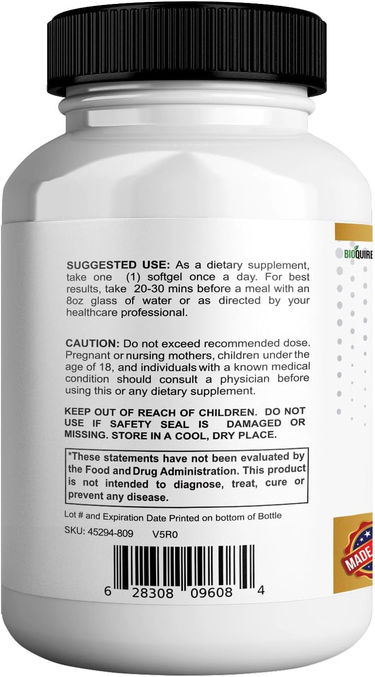 Extra Strength BIOQUIRE Dry Eye Support with Omega 3 Krill Oil - 60 Softgels, Non-GMO, Gluten Free, Sugar Free