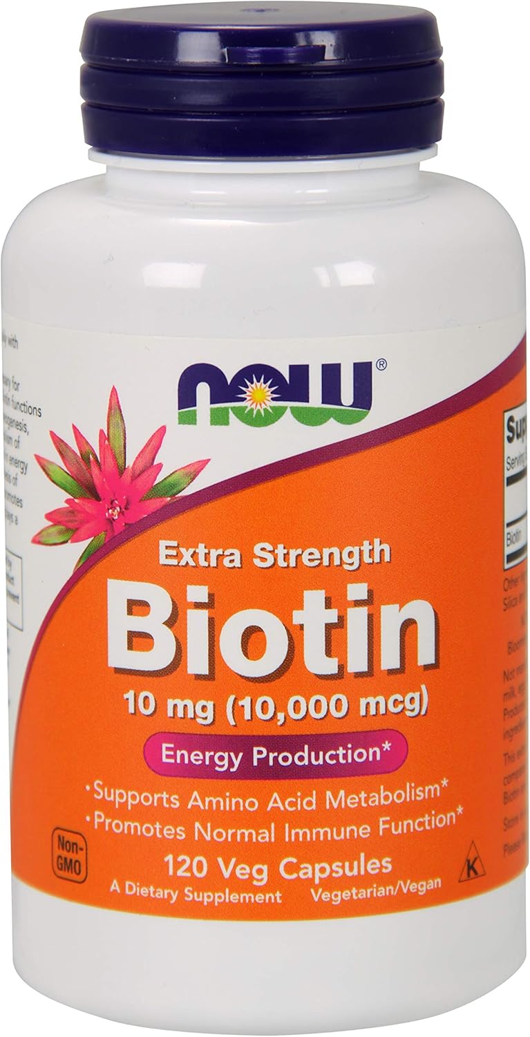 Extra Strength Biotin 10 mg Vcaps by NOW Foods - 120 Count