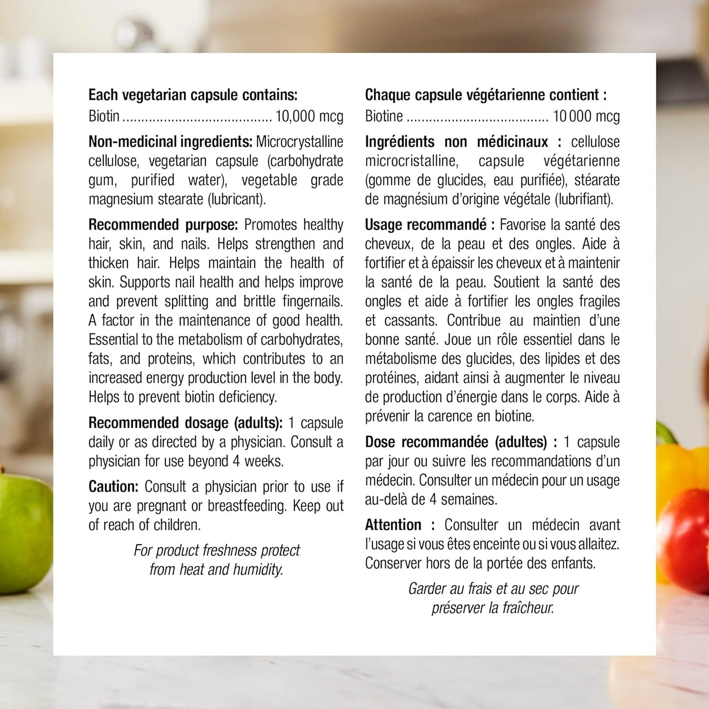 Extra Strength Biotin 10,000 mcg Supplement by Webber Naturals - 120 Capsules