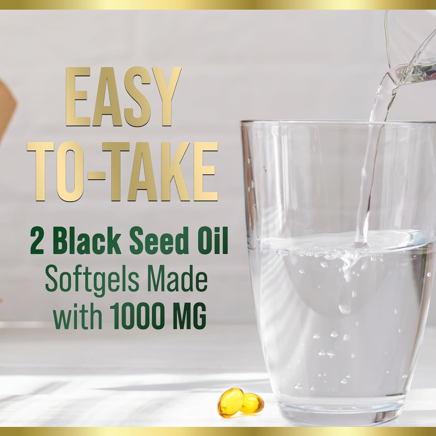 Extra Strength Cold Pressed Black Seed Oil Softgels - 1000mg Pure Nigella Sativa Supplement for Skin & Immune Support - Non-GMO Antioxidant - 180 Softgels
