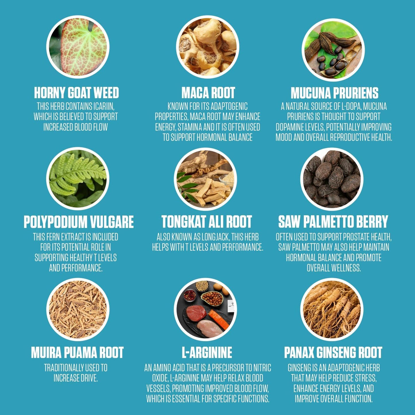 Extra Strength EPN Supplements Horny Goat Weed with Tongkat Ali, Maca Root & L-Arginine - Boost Drive, Stamina, Blood Flow & Mood - 60 Capsules