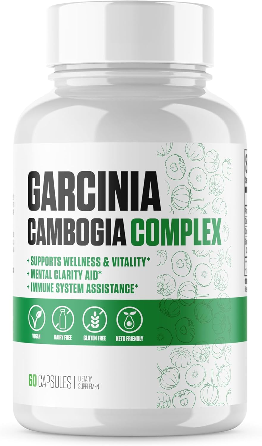 Extra Strength Garcinia Cambogia Supplement with Potassium, Calcium, & Chromium - Boost Energy & Stamina - 60 Vegan Capsules