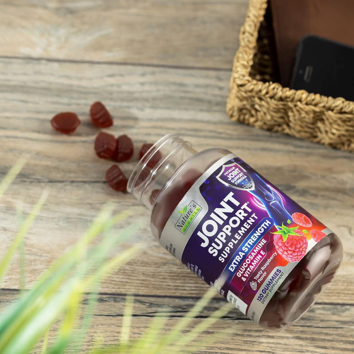 Extra Strength Glucosamine Gummies for Joint Health & Flexibility - Natural Joint Support Supplement with Vitamin E - 120 Gummies for Women & Men