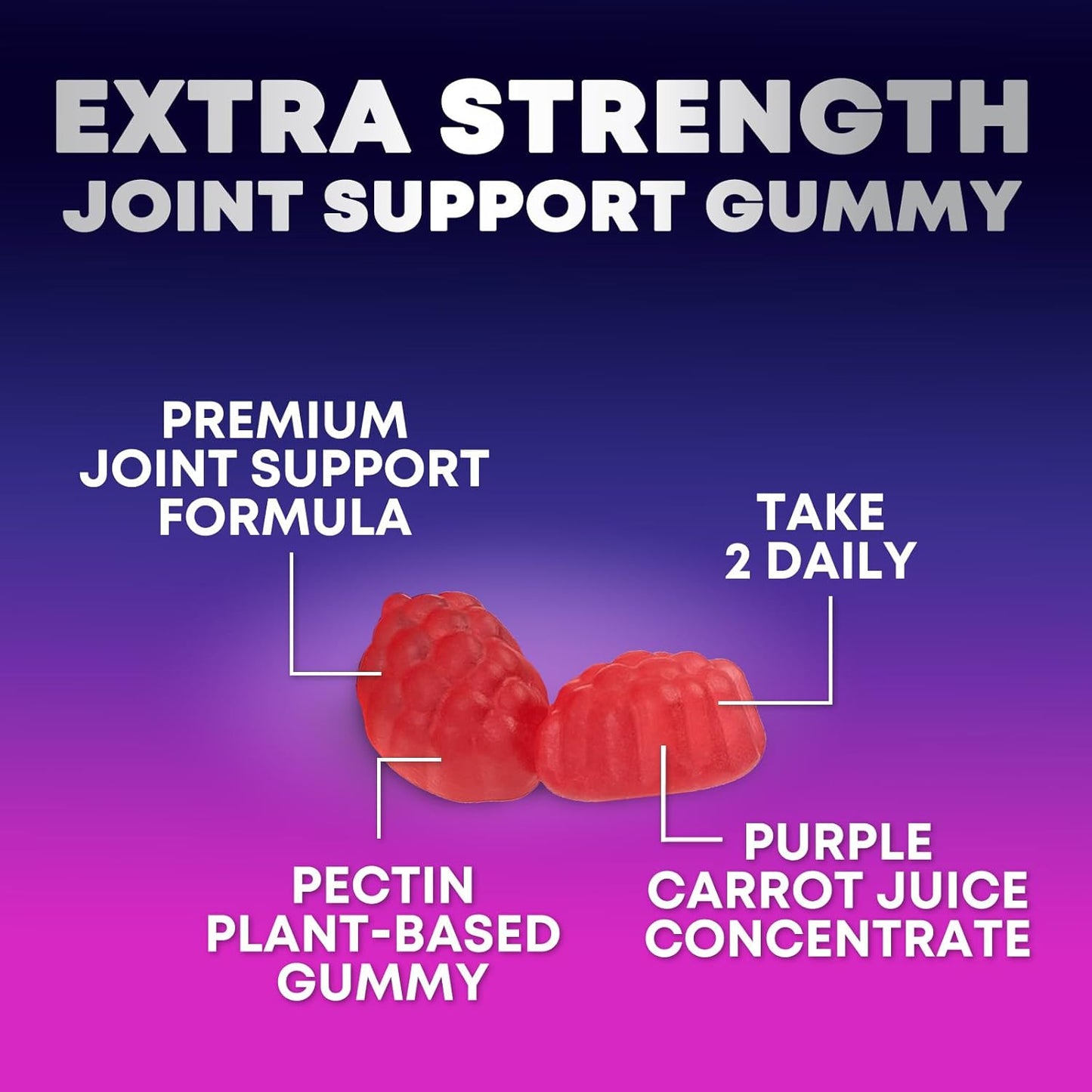 Extra Strength Glucosamine Joint Support Gummies with Vitamin E - Supports Joint Health & Flexibility for Women & Men - 60 Gummies