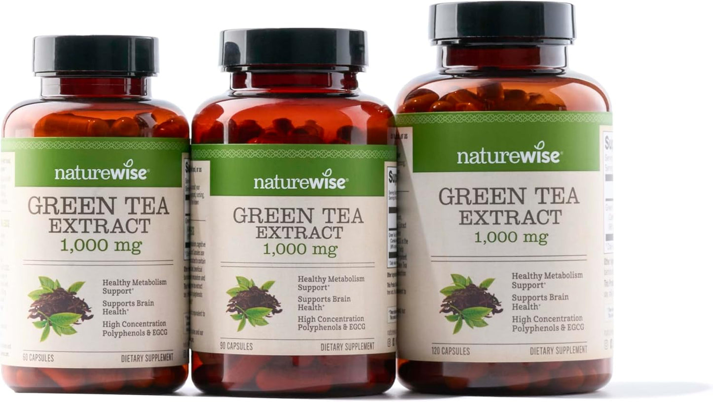 Extra Strength Green Tea Extract Capsules 1000mg - Rich in Antioxidants for Heart Health - Vegan & Gluten Free - 120 Count