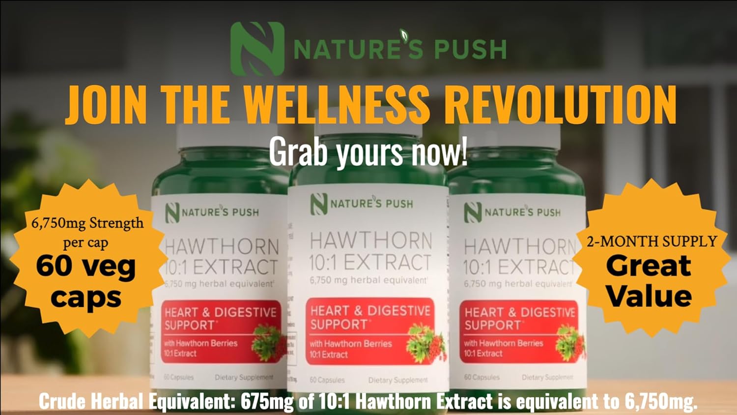 Extra Strength Hawthorn Berry Capsules for Digestion, Heart Health, and Glycemic Support - 10:1 Extract - Non-GMO, Gluten Free, Vegan - Made in USA - 2 Month Supply