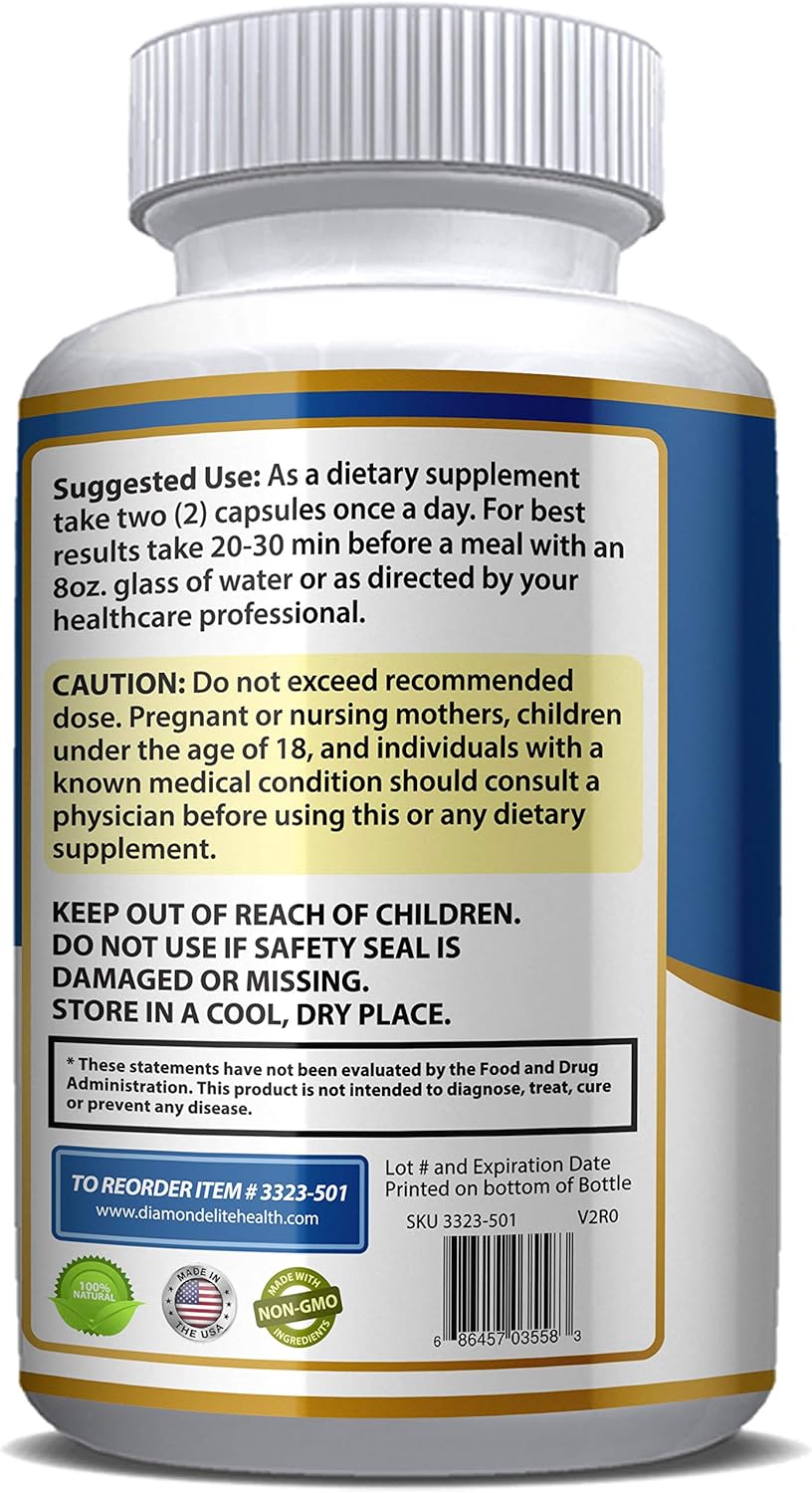 Extra Strength Horny Goat Weed Extract with Maca, L-Arginine, Tongkat Ali - Energy & Stamina Booster for Men & Women - Diamond Elite Health Products - 60 Capsules
