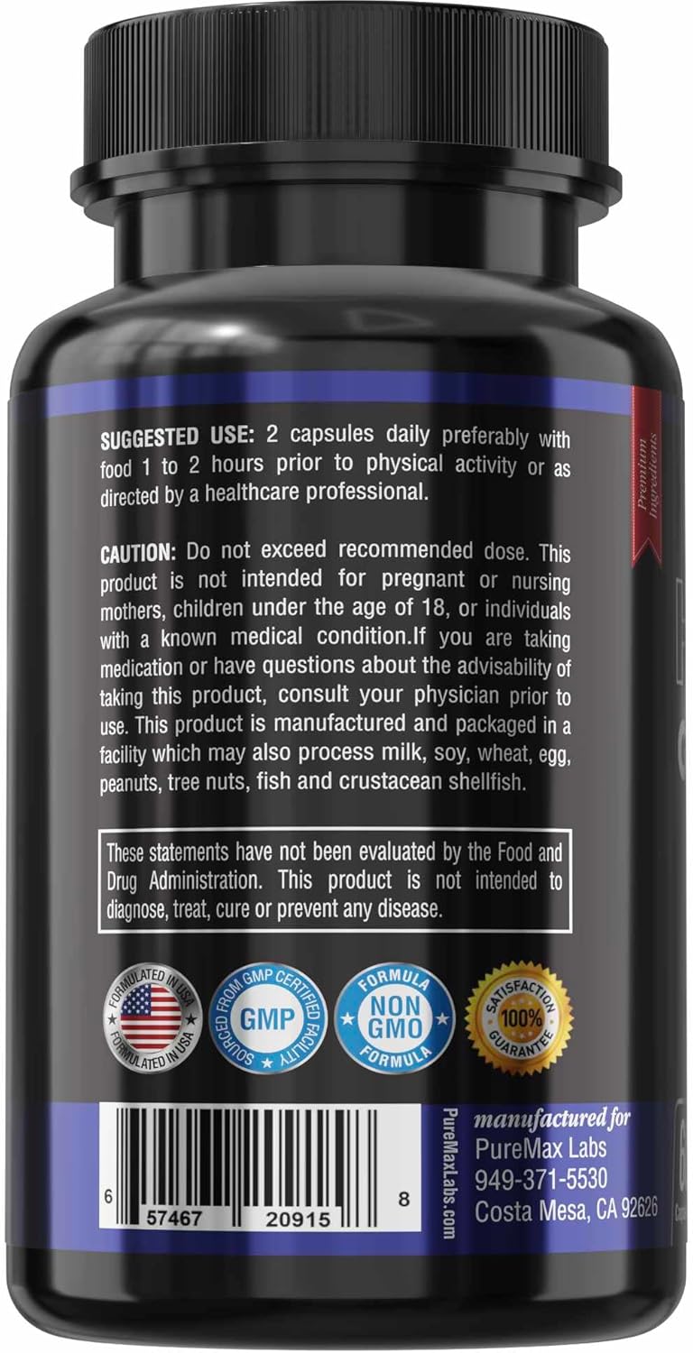 Extra Strength Horny Goat Weed with Maca, L-Arginine, and Ginseng - Boost Desire, Performance, Stamina, and Energy - Non-GMO Formula - 60 Capsules