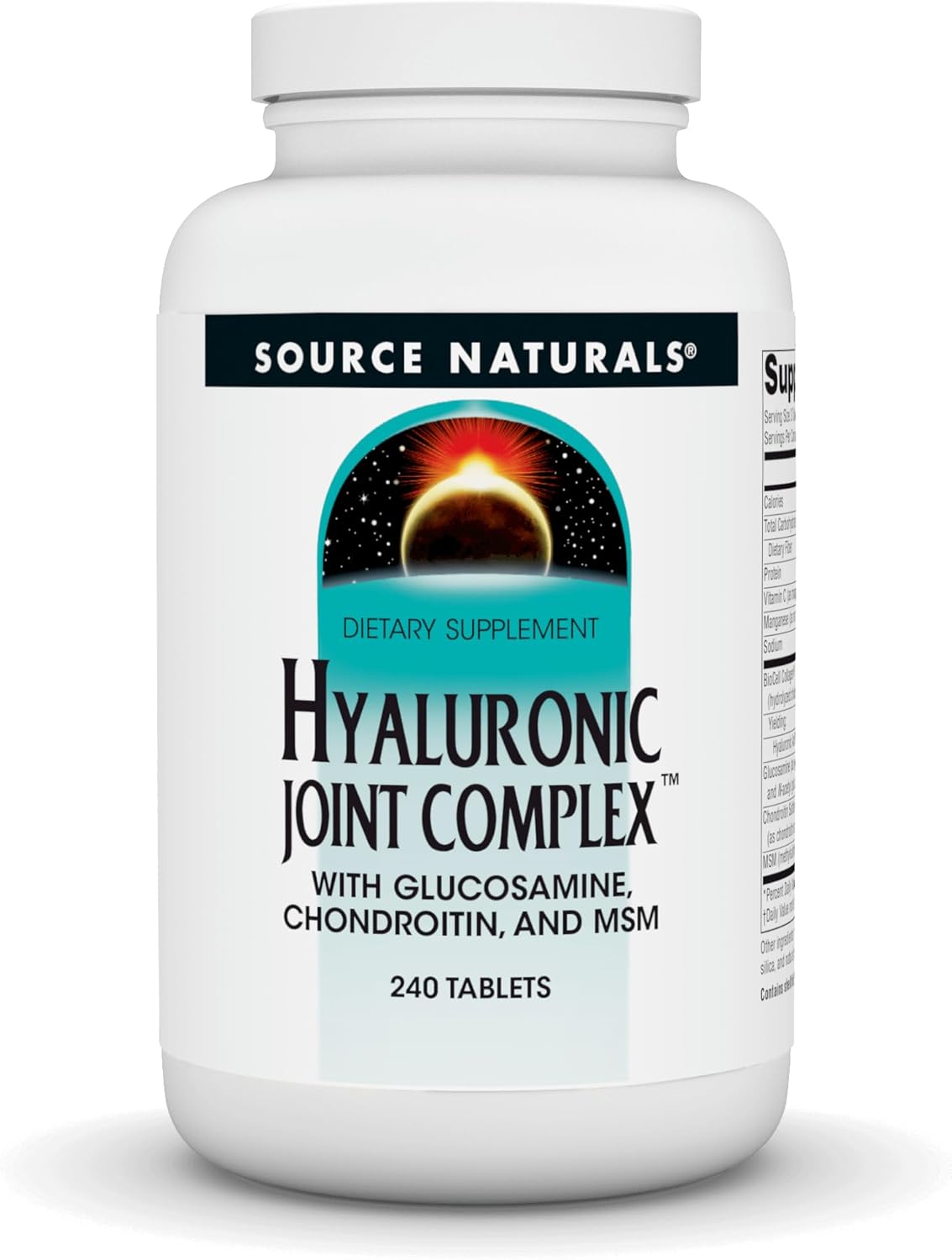 Extra Strength Hyaluronic Joint Complex with Glucosamine, Chondroitin & MSM - 240 Tablets by Source Naturals