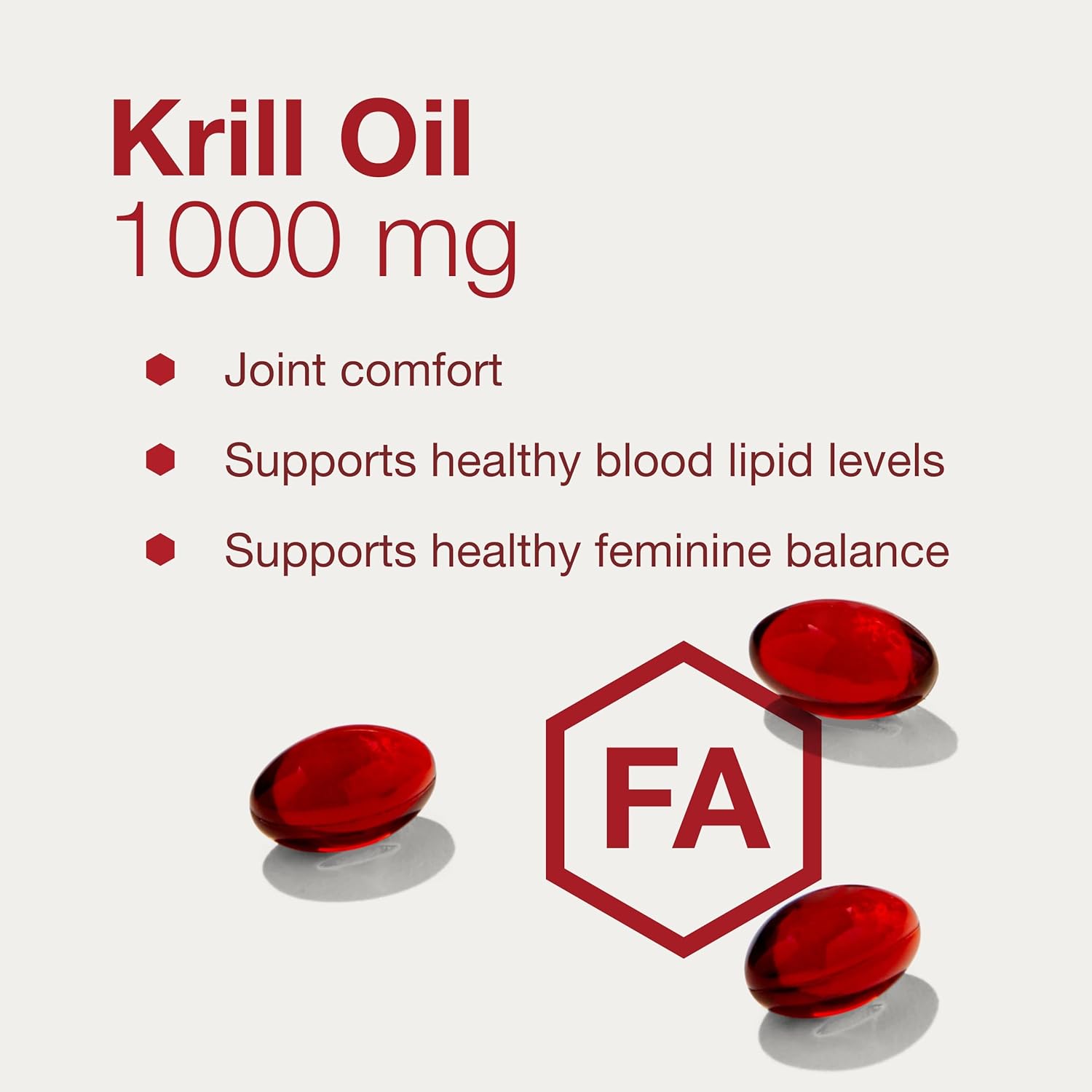 Extra Strength Krill Oil Supplement 1000mg - DHA & EPA with Astaxanthin - Supports Heart, Brain, Joints - Non-GMO & Halal - 60 Softgels by Protocol for Life Balance