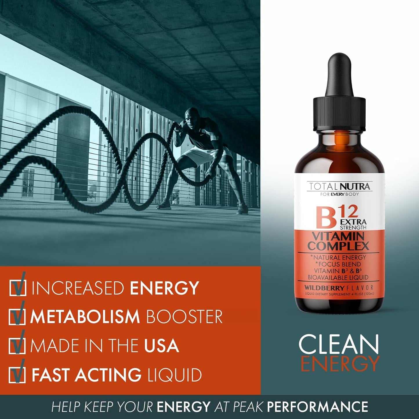 Extra Strength Liquid Vitamin B12 Drops with B6 and B3 - Vegan & Non GMO - Instant Energy Boost, Focus, Metabolism Support - Green Tea, Carnitine, Ginkgo Biloba - Alternative to B Complex Capsules