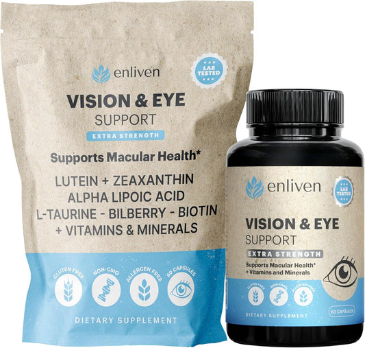 Extra Strength Lutein and Zeaxanthin Supplement for Vision & Eye Health - 60 Capsules, Made in USA
