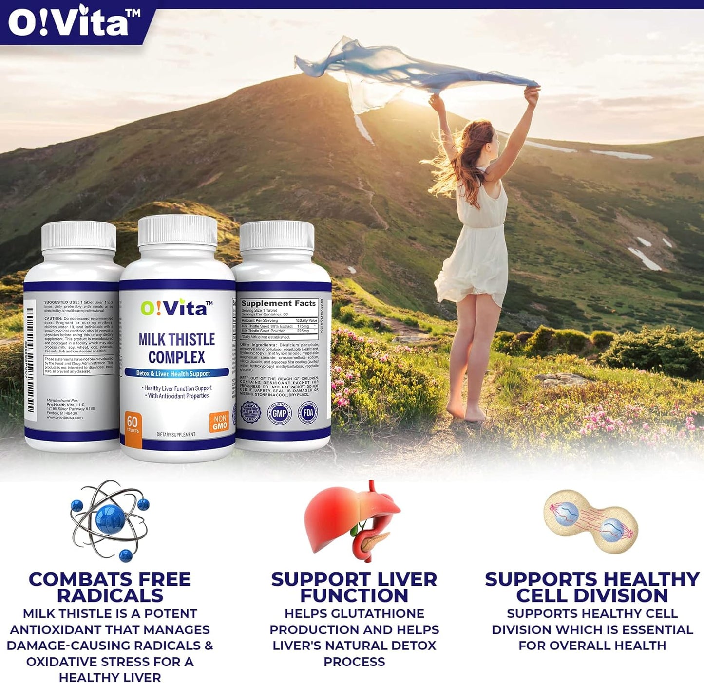 Extra Strength Milk Thistle Complex 450mg for Healthy Liver Function - 60 Vegan Tablets, 2-Month Supply