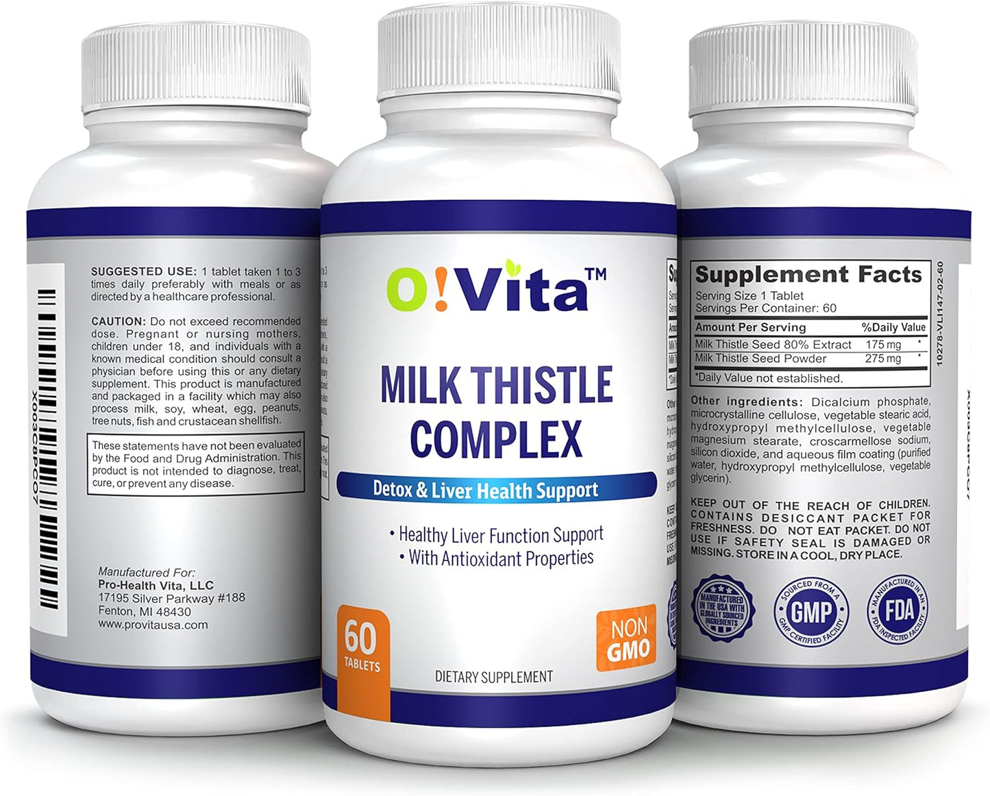 Extra Strength Milk Thistle Complex 450mg for Healthy Liver Function - 60 Vegan Tablets, 2-Month Supply
