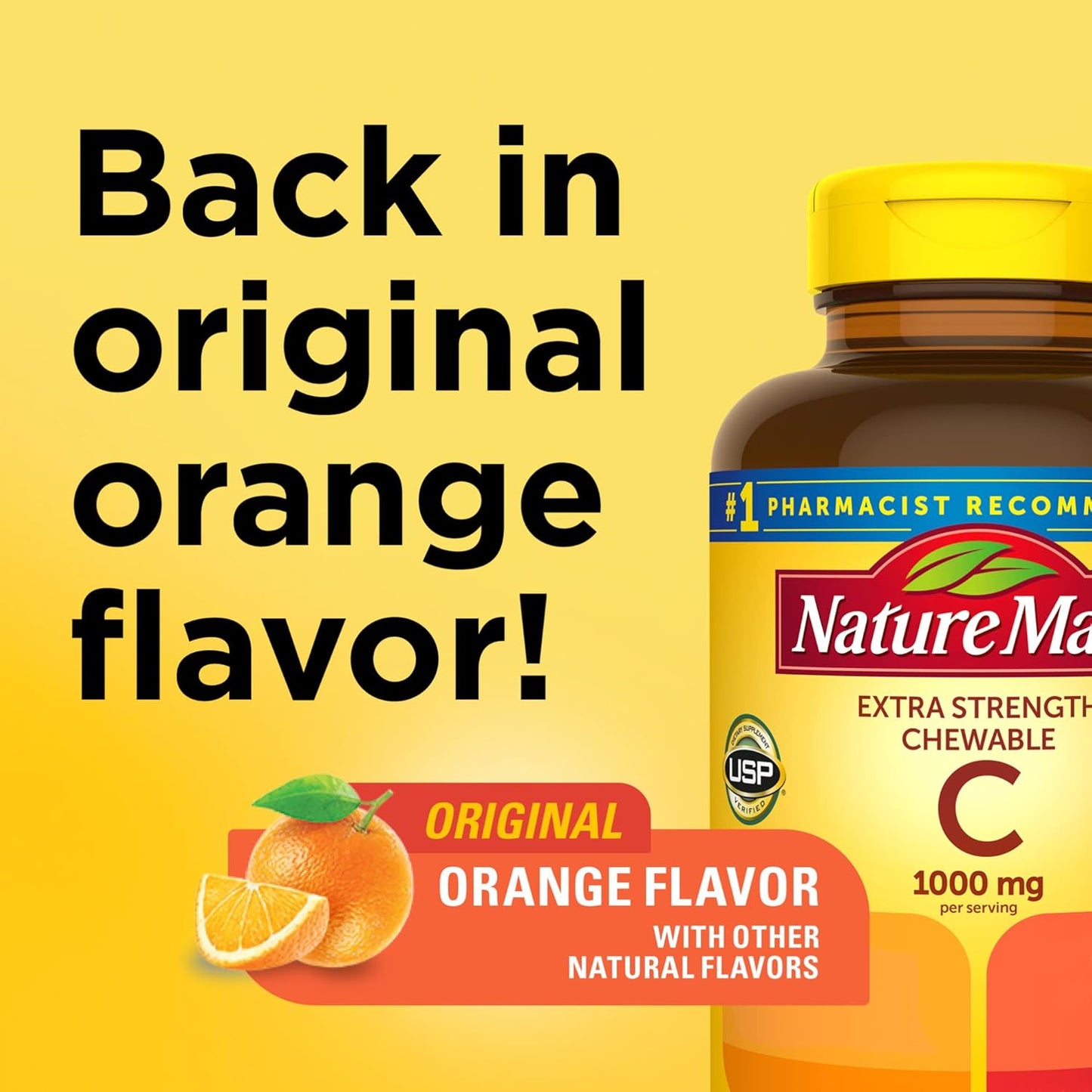Extra Strength Nature Made Chewable Vitamin C 1000mg - 90 Tablets - Immune Support - 45 Day Supply