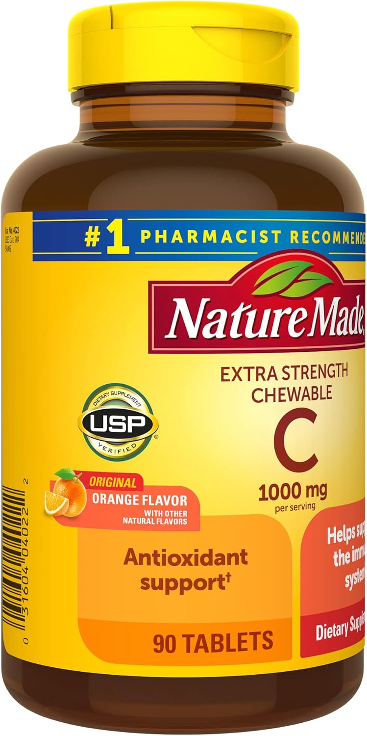 Extra Strength Nature Made Chewable Vitamin C 1000mg - 90 Tablets - Immune Support - 45 Day Supply