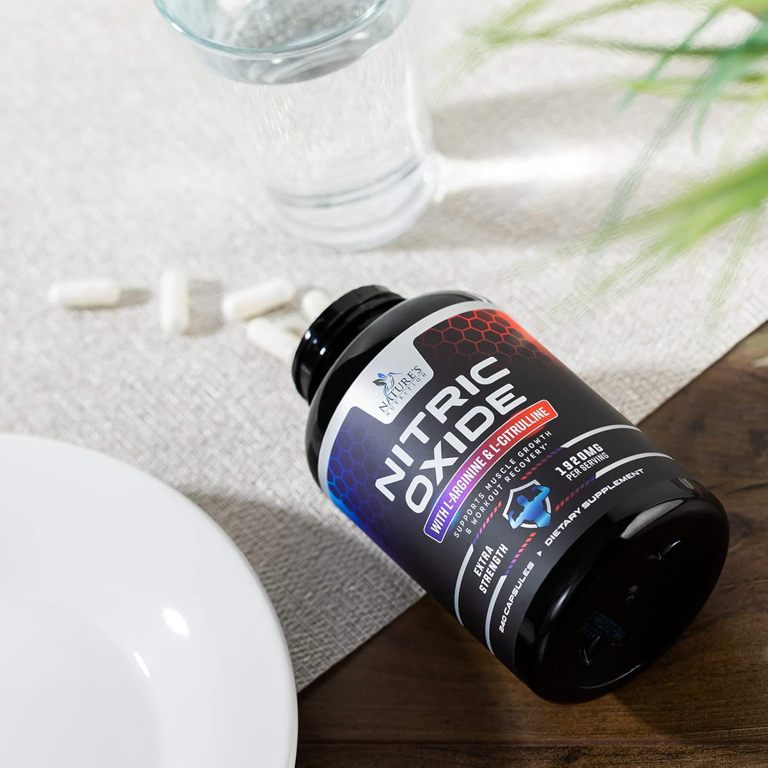 Extra Strength Nitric Oxide Booster with L-Arginine & Citrulline - 3X Strength Support for Muscle, Heart, & Energy - Non-GMO Supplement for Men and Women - 240 Capsules