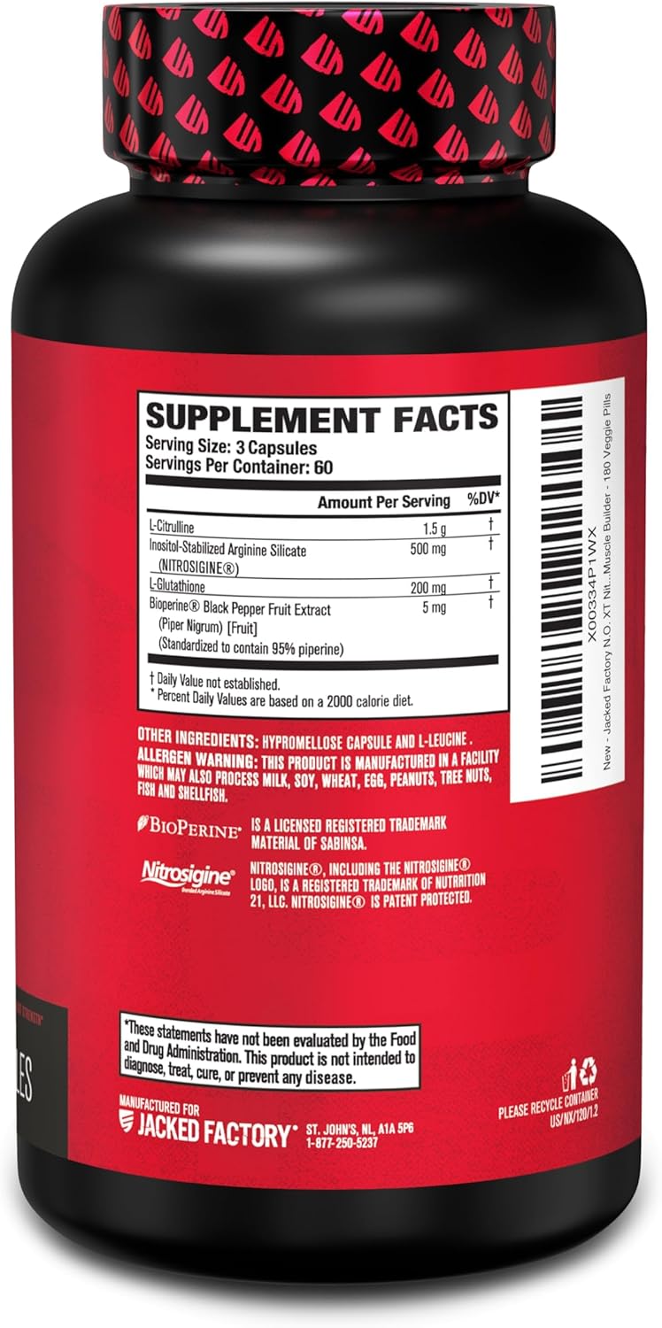 Extra Strength Nitric Oxide Supplement for Muscle Growth, Pumps, Vascularity, & Energy - Pre Workout Muscle Builder with L Arginine & L Citrulline - 270 Veggie Pills