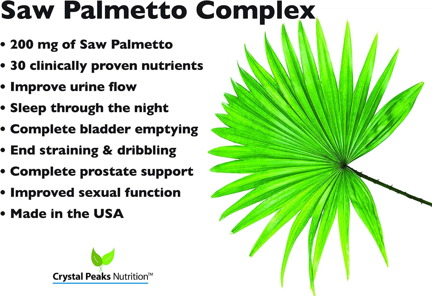 Extra Strength Prostate Support Supplement with Beta-Sitosterol and Saw Palmetto - Reduce Urgency and Nighttime Bathroom Visits - 60 Capsules