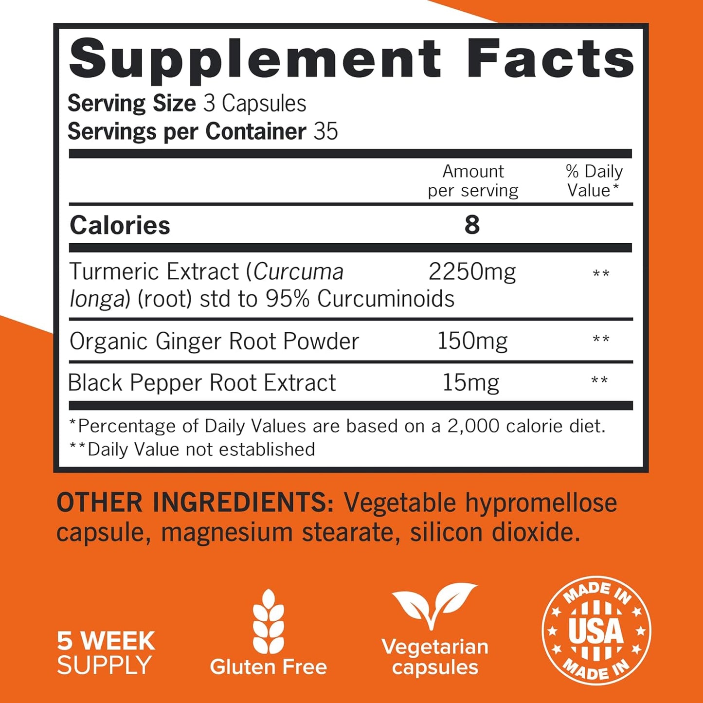 Extra Strength Qunol Turmeric Curcumin with Black Pepper & Ginger, 2400mg, 95% Curcuminoids, Joint Support, 105 Capsules