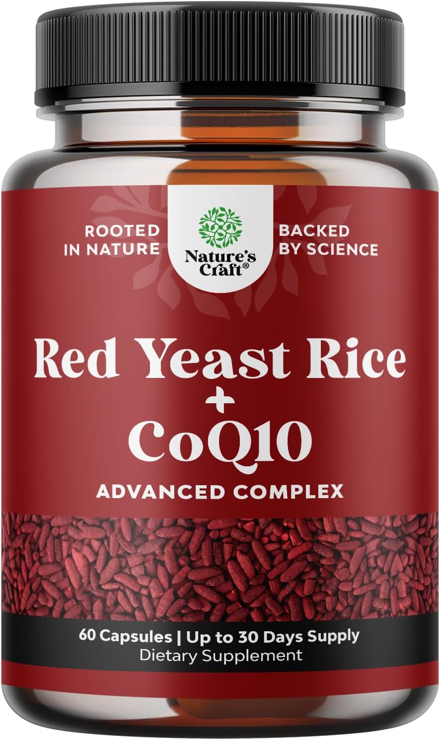 Extra Strength Red Yeast Rice with CoQ10 - Heart Health Supplement (1 Month Supply)