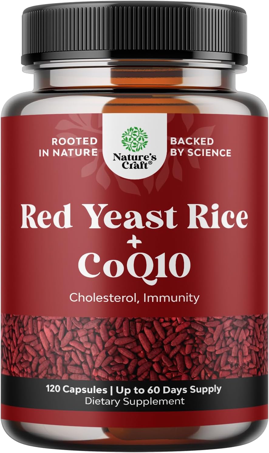 Extra Strength Red Yeast Rice with CoQ10 1200mg - Heart Health Supplement Vegan Non-GMO (2 Months)