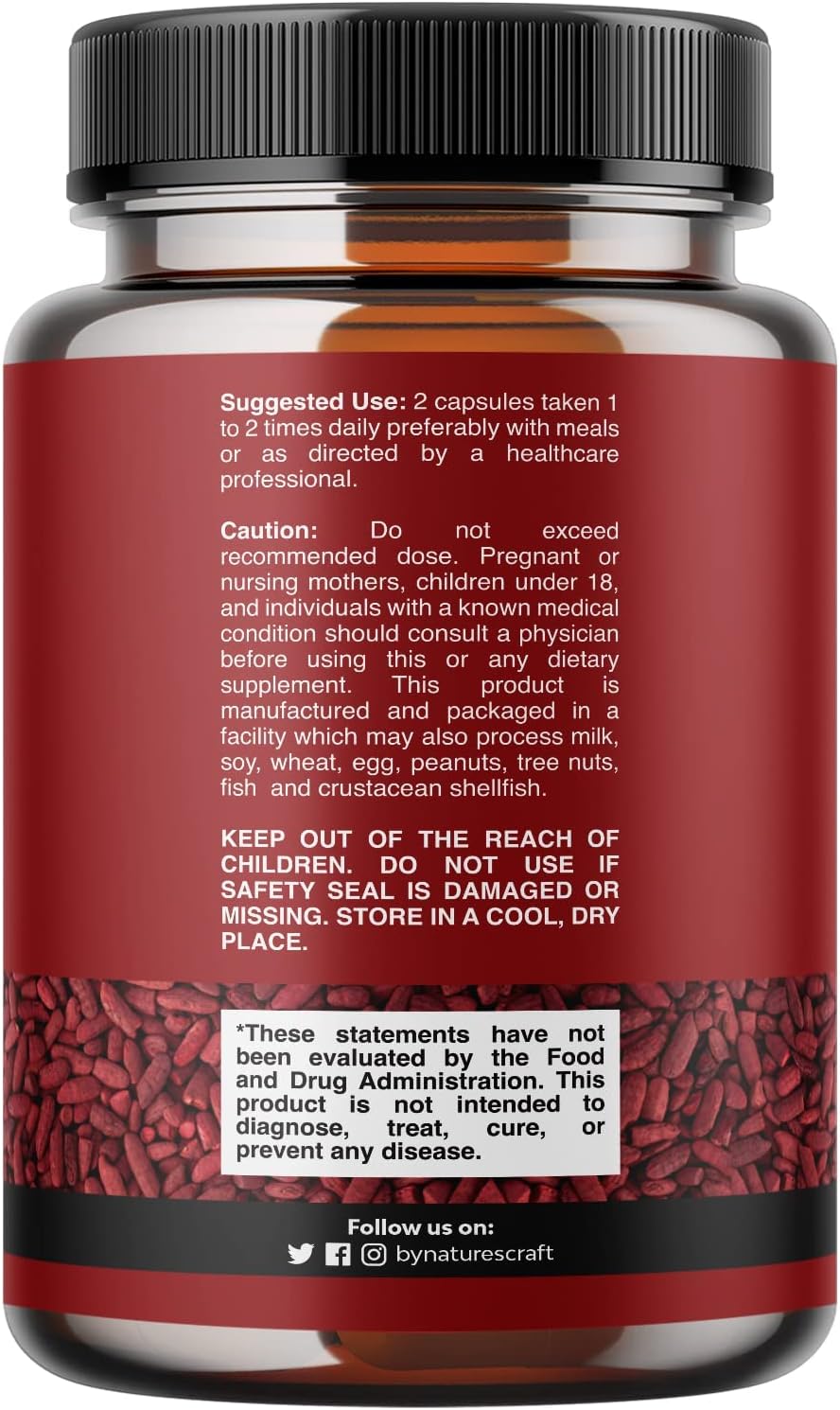 Extra Strength Red Yeast Rice with CoQ10 1200mg - Heart Health Supplement Vegan Non-GMO (2 Months)