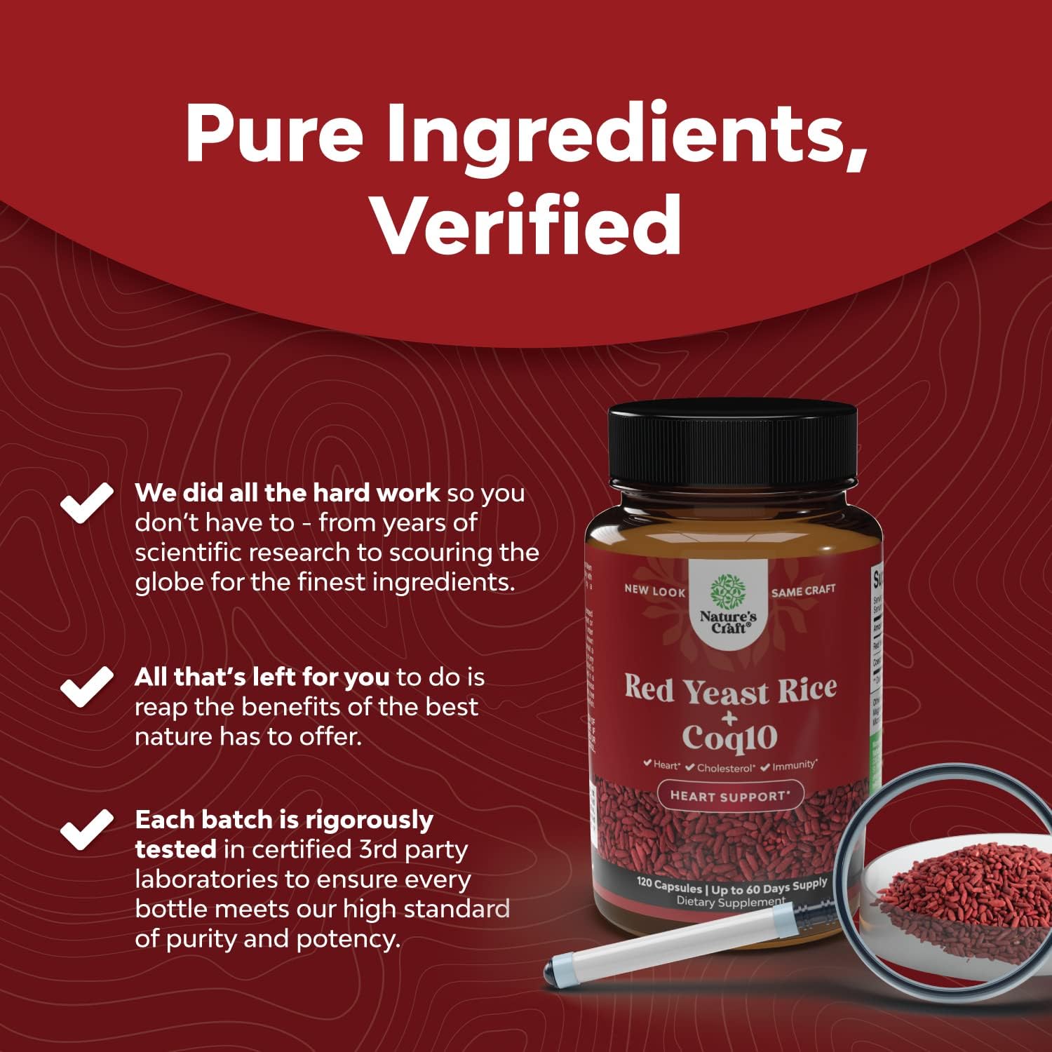 Extra Strength Red Yeast Rice with CoQ10 1200mg - Heart Health Supplement Vegan Non-GMO (2 Months)