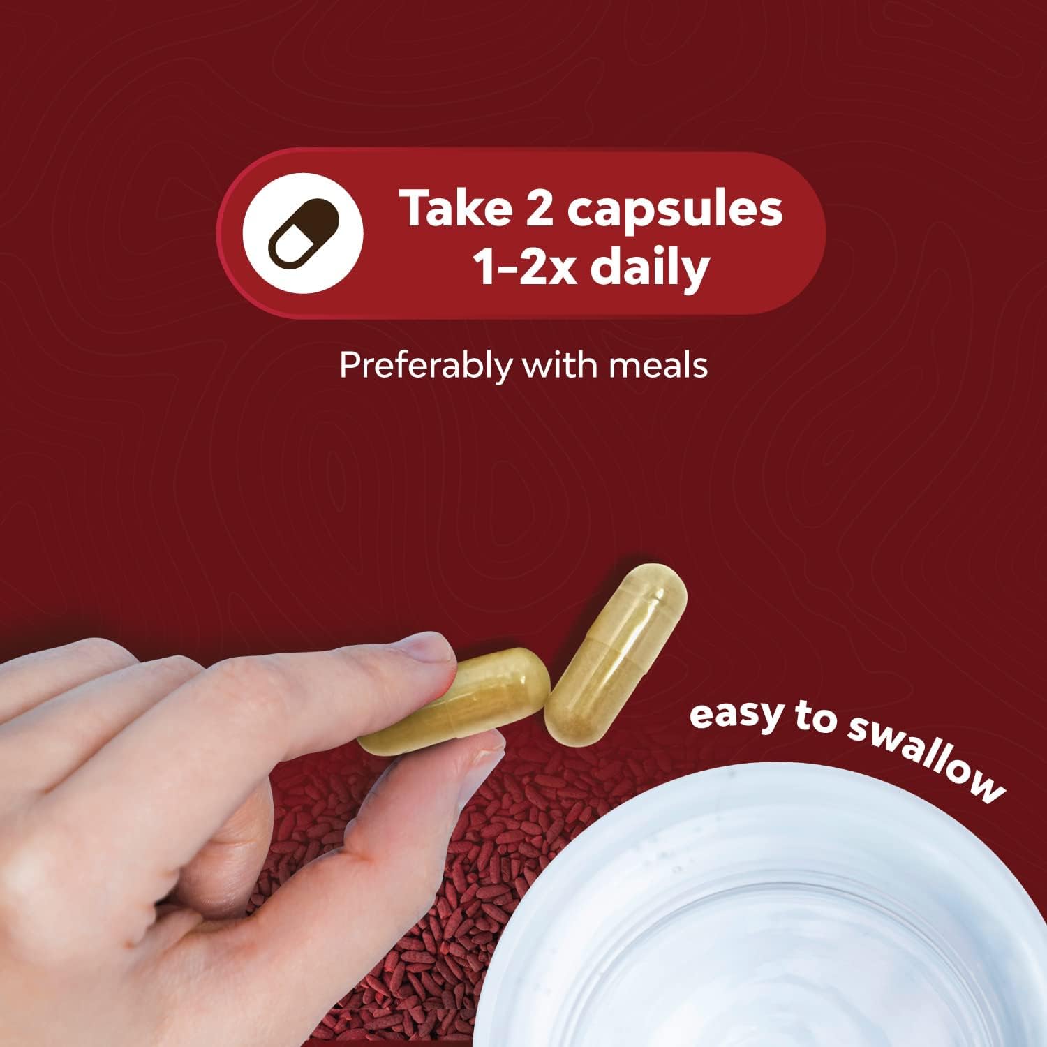 Extra Strength Red Yeast Rice with CoQ10 1200mg - Heart Health Supplement Vegan Non-GMO (2 Months)