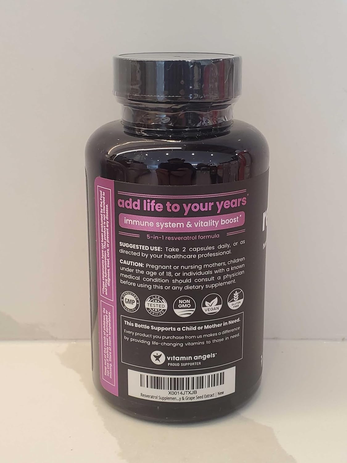 Extra Strength Resveratrol Supplement for Healthy Aging and Immune Support - 60 Vegan Capsules with Trans-Resveratrol, Green Tea, Acai Berry, and Grape Seed Extract