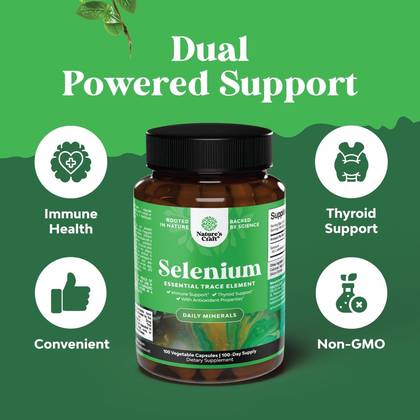 Extra Strength Saw Palmetto and Pure Selenium Bundle - Hair Vitamins for Women - Thyroid Support Supplement - Antioxidant Immune Booster