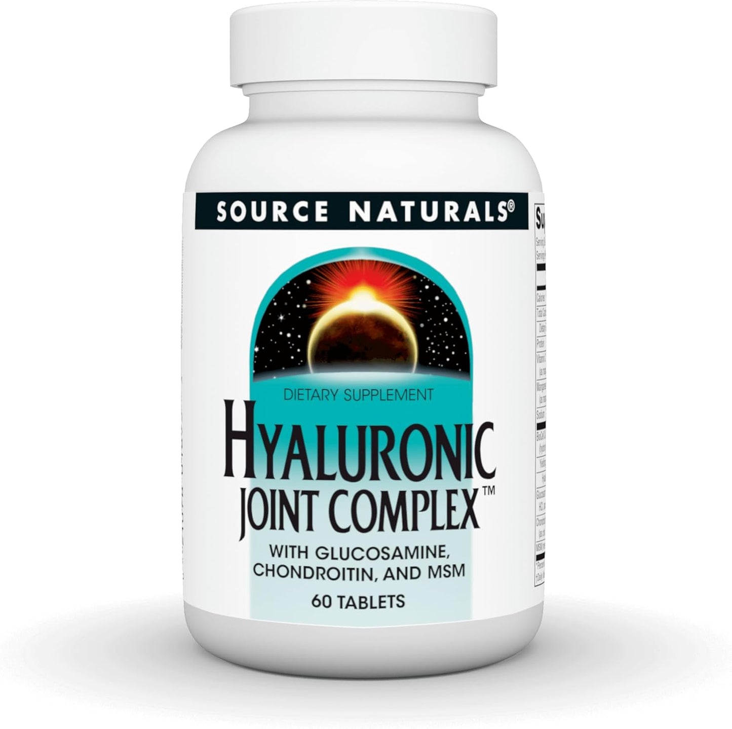 Extra Strength Source Naturals Hyaluronic Joint Complex Tablets with Glucosamine, Chondroitin & MSM - 60 Count