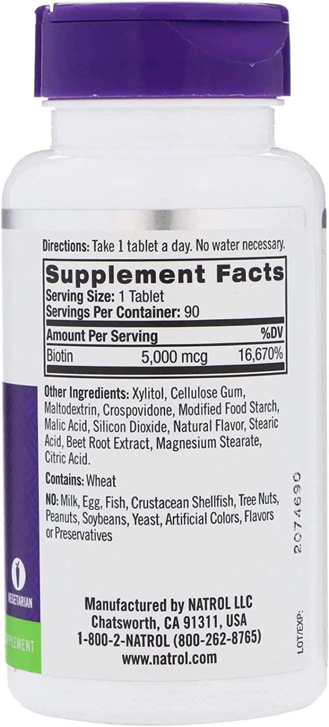 Extra Strength Strawberry Biotin Beauty 5,000mcg - 250 Tablets