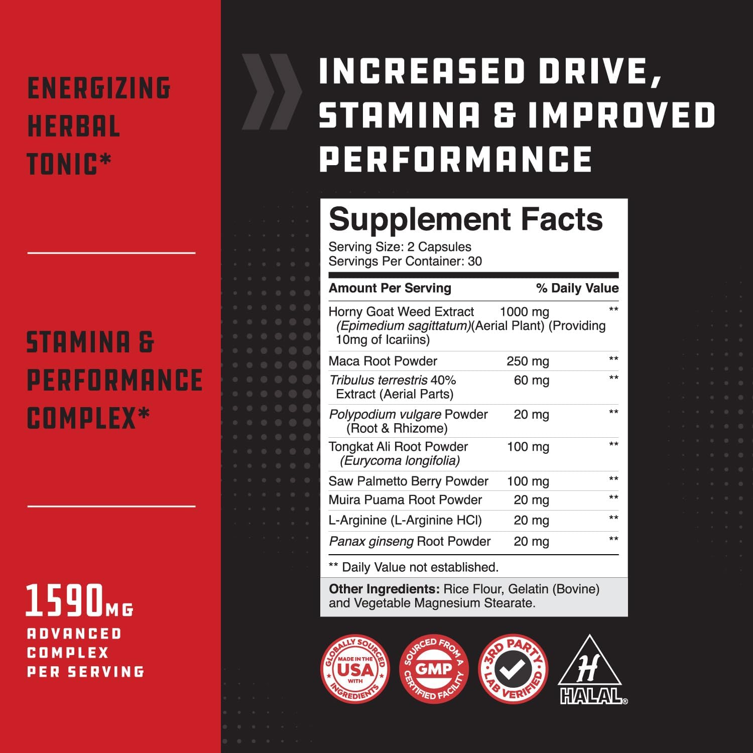 Extra Strength Test Booster and Tribulus Terrestris Extract Bundle - Natural Energy Supplement with Horny Goat Weed for Men and Women