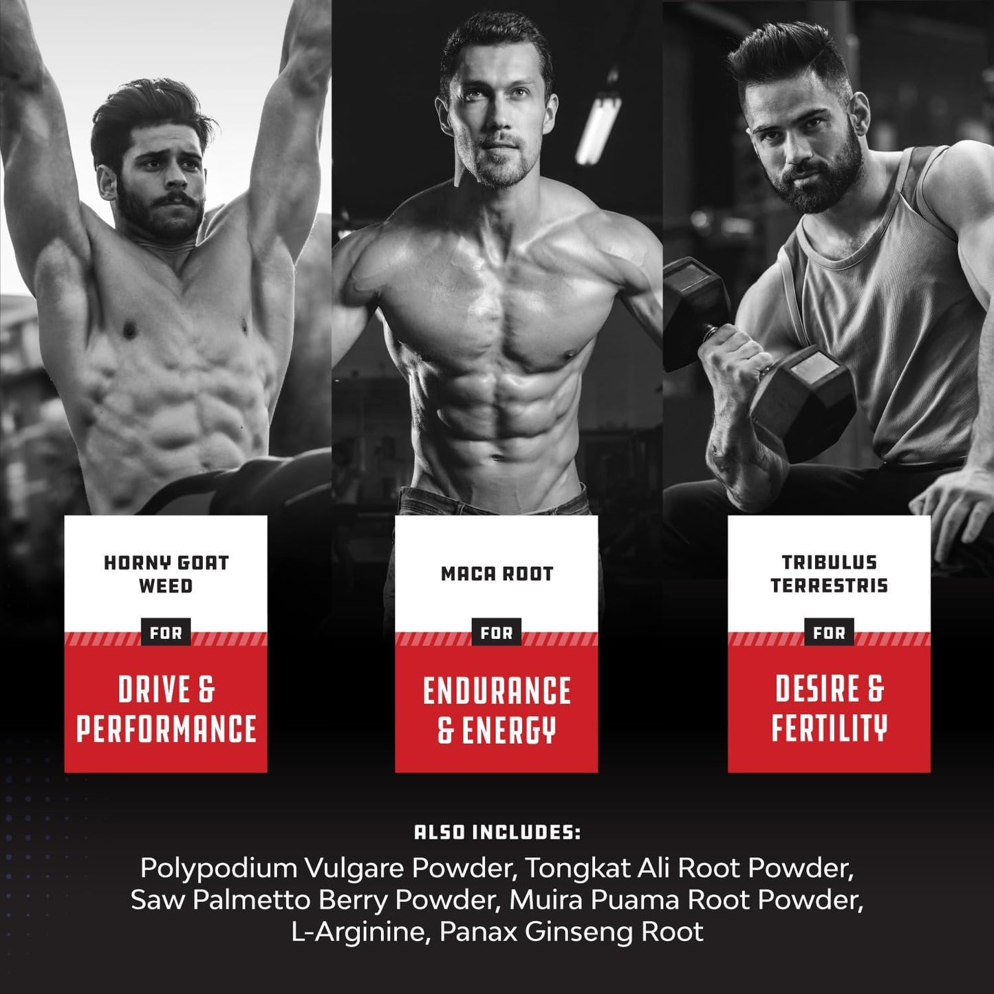 Extra Strength Test Booster and Tribulus Terrestris Extract Bundle - Natural Energy Supplement with Horny Goat Weed for Men and Women