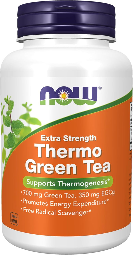Extra Strength Thermo Green Tea™ Supplements by NOW Foods - 90 Veg Capsules, 700 mg Green Tea & 350 mg EGCg