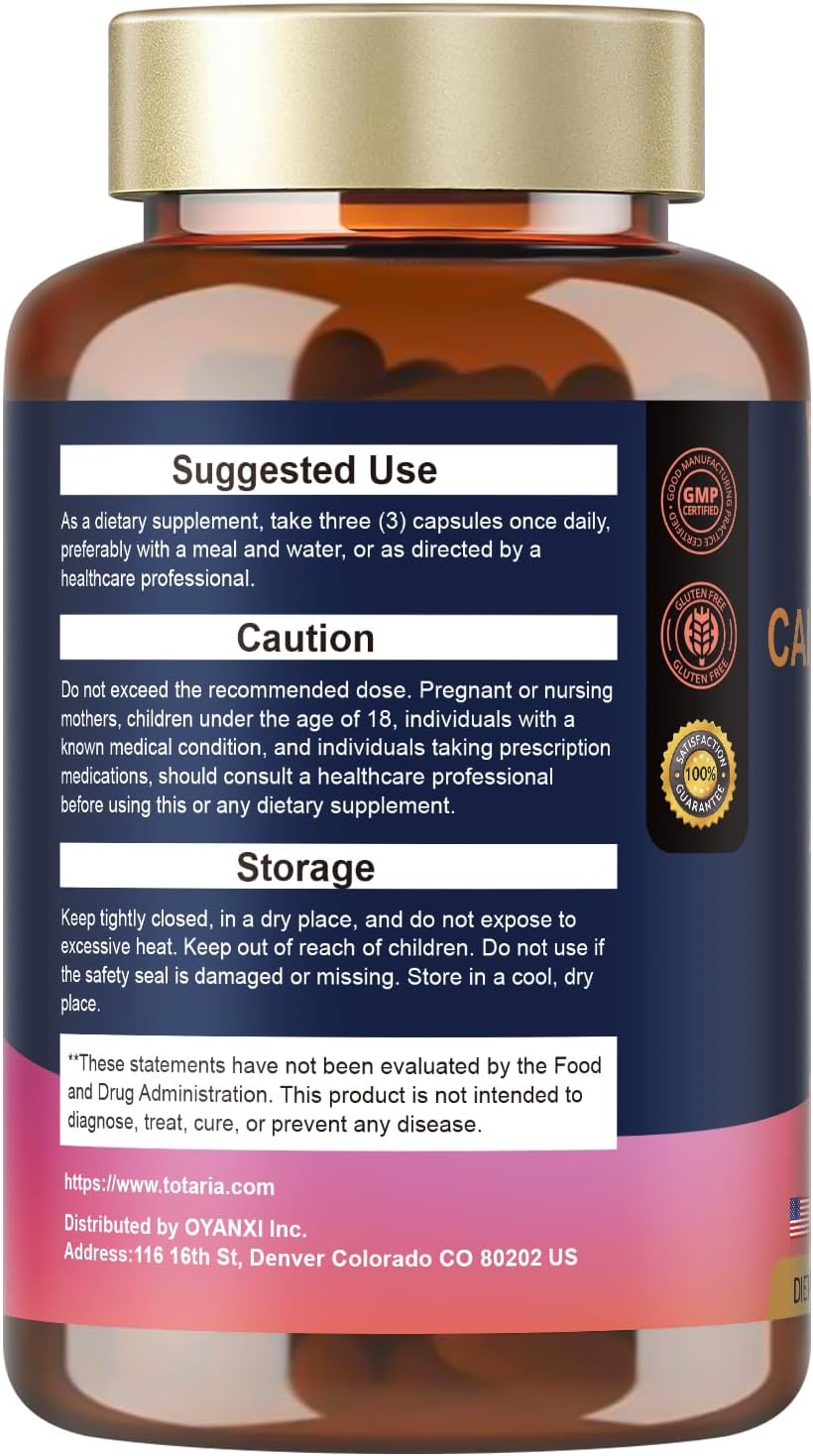 Extra Strength Totaria Resveratrol Supplement with Berberine, Quercetin, Green Tea Extract, Grape Seed Extract - 120 Capsules for Heart Health