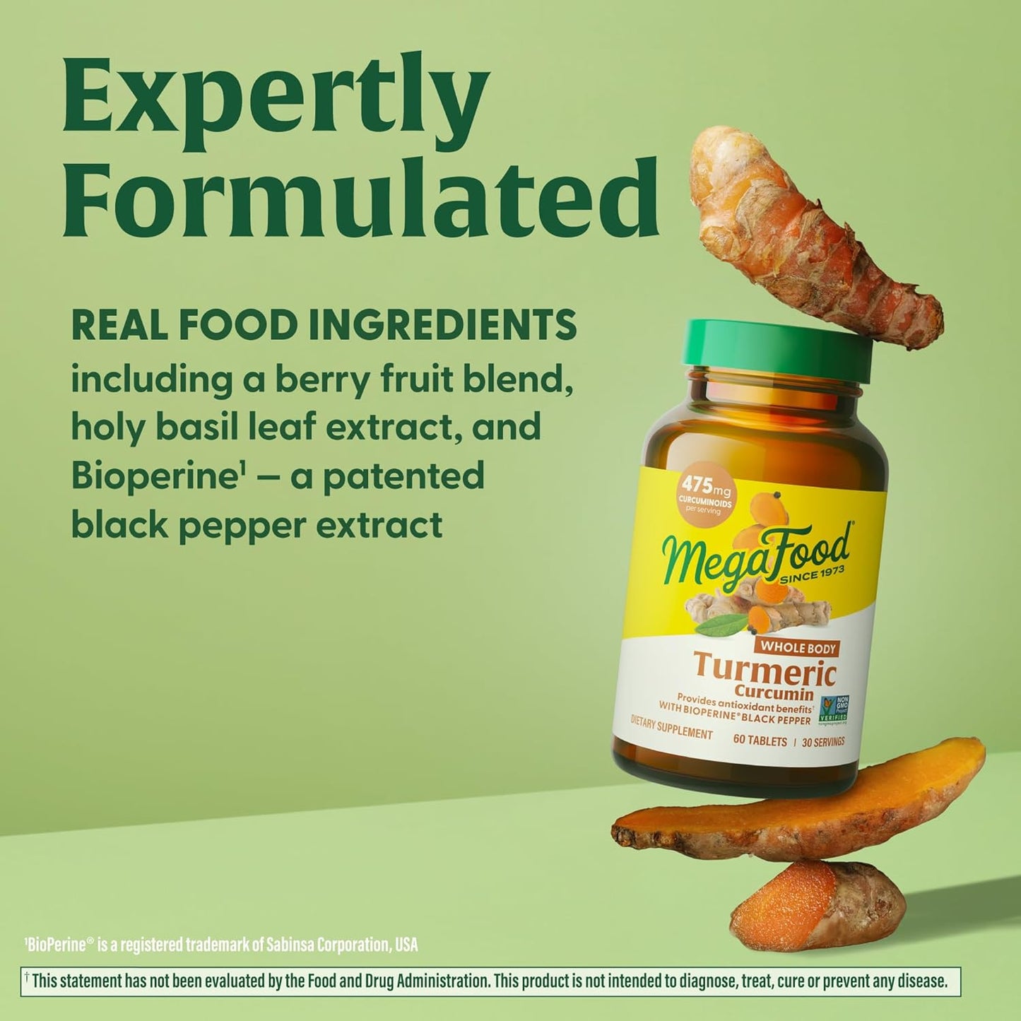 Extra Strength Turmeric Curcumin with Black Pepper & Holy Basil - Whole Body Support - 475mg Curcuminoids - Tart Cherry - Allergen-Free - 60 Tabs