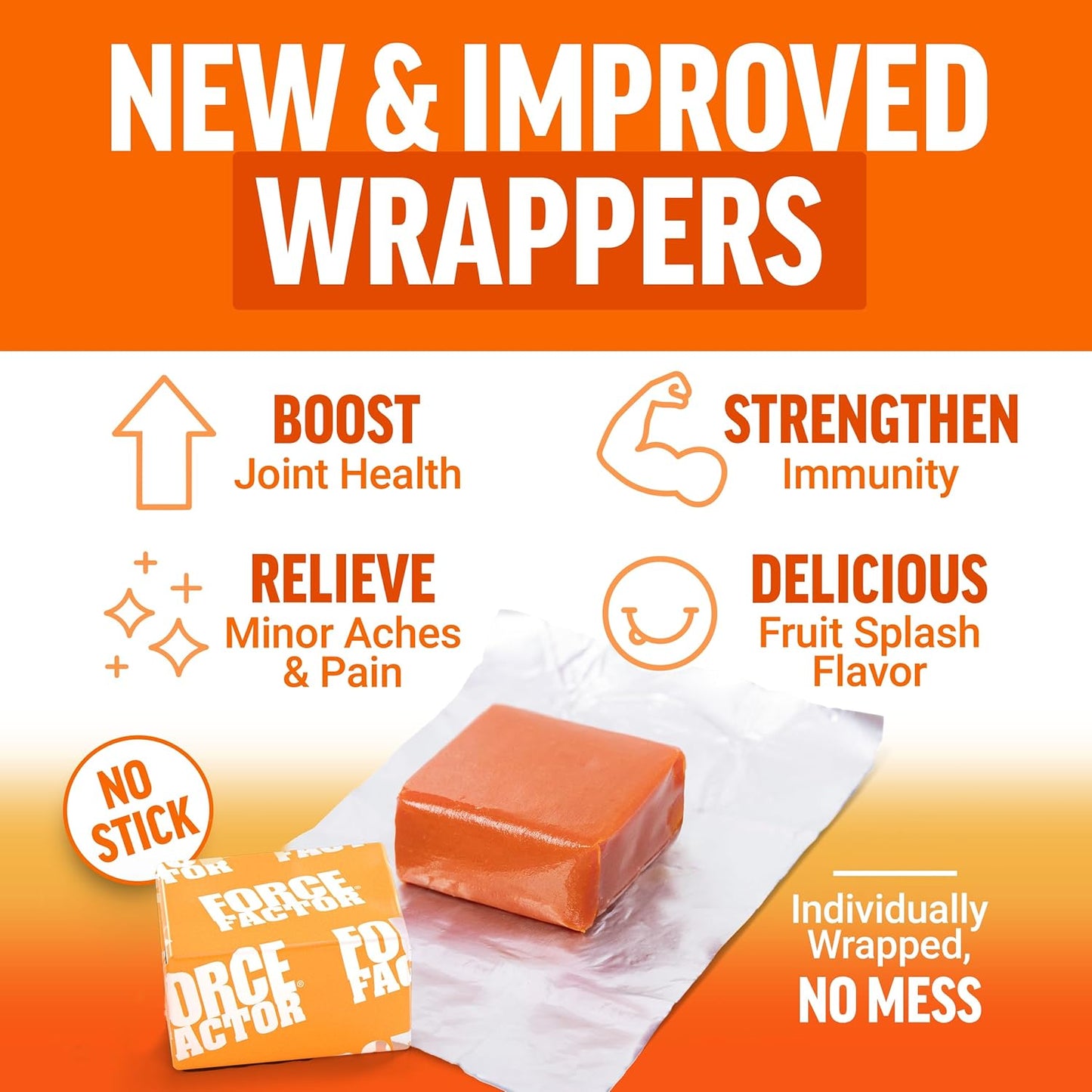 Extra Strength Turmeric Supplement with Black Pepper & Ginger for Joint Support - 60 Fruit Splash Chews for Superior Absorption