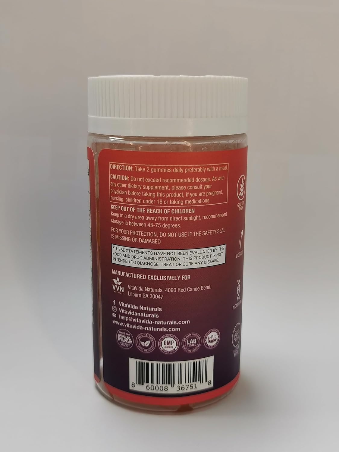 Extra Strength Vegan Glucosamine Chondroitin Gummies with MSM, Boswellia, Turmeric & Hyaluronic Acid | Sugar-Free Joint Support Gummies | 60 ct