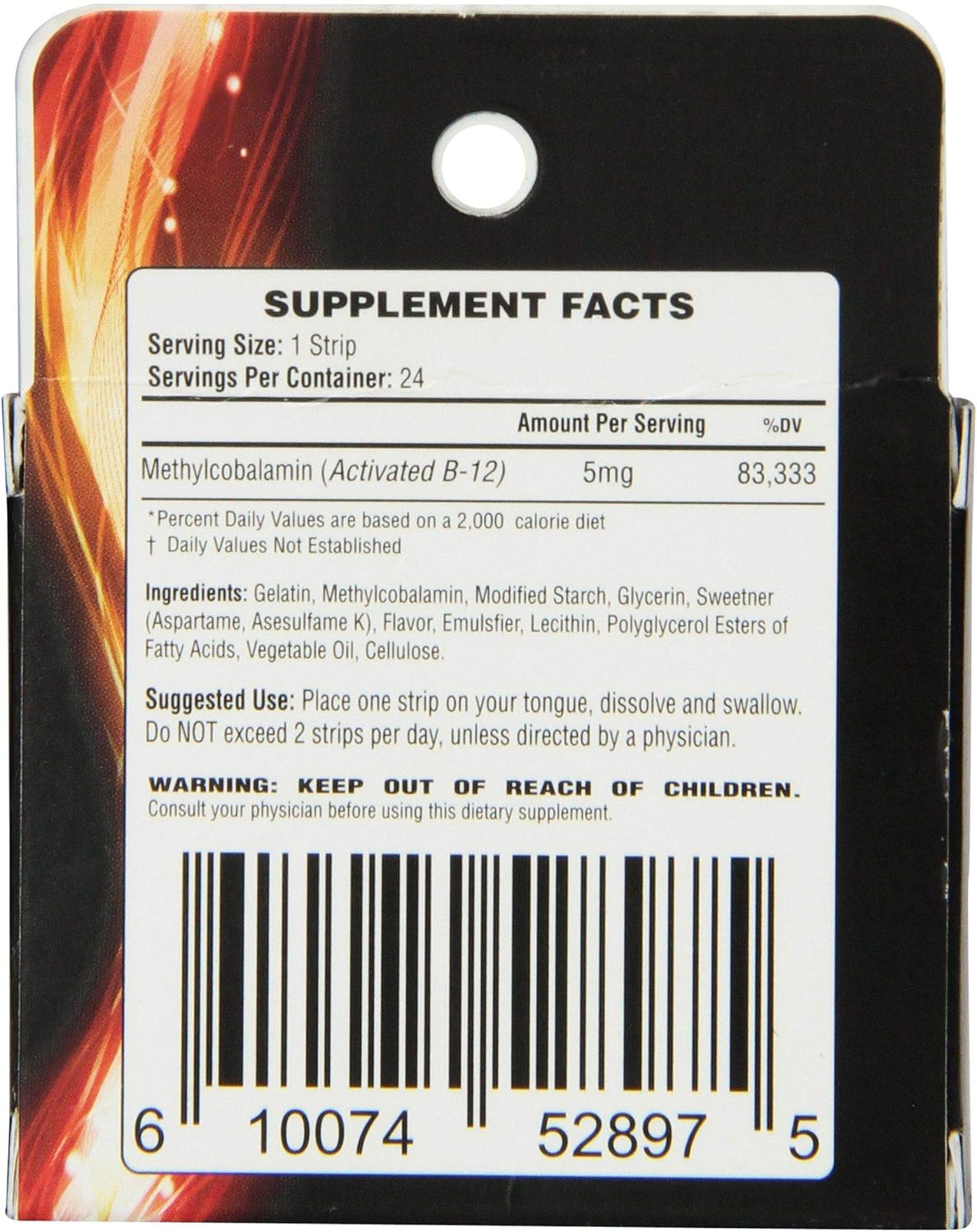 Extra Strength Vitamin B12 Energy Strips with Methylcobalamin - Natural Energy Boost for Brain, Heart, and Metabolism - 5000 mcg Supplement