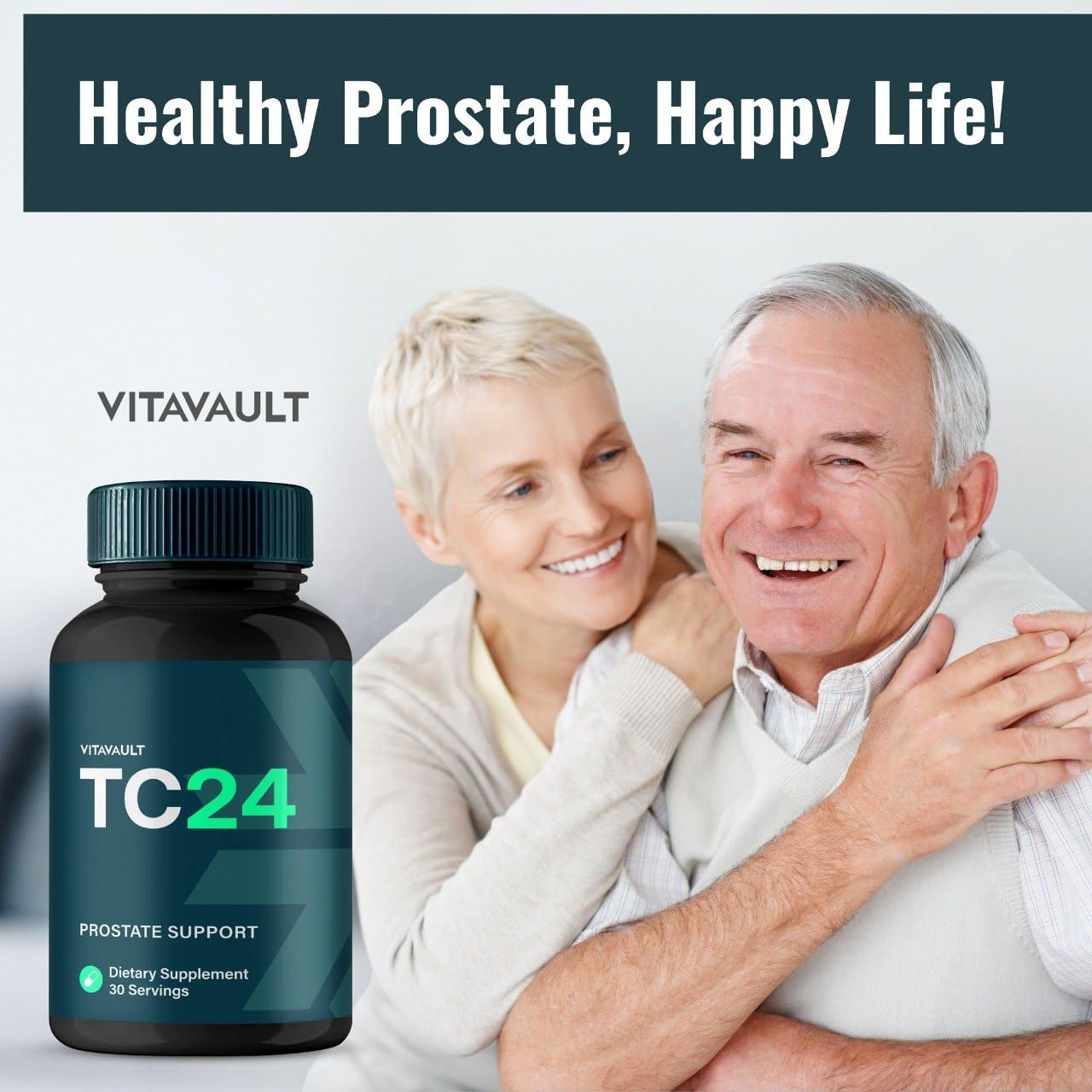 Extra Strength Vitavault TC24 Prostate Health Supplement Capsules - All Natural Formula for Prostate Support - 60 Capsules